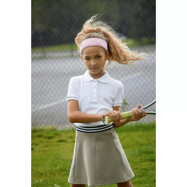French Toast Girls' Short Sleeve Picot Collar Polo School Uniform Shirt 