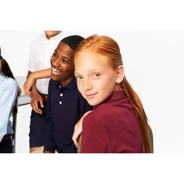 French Toast Girls' Short Sleeve Picot Collar Polo School Uniform Shirt 