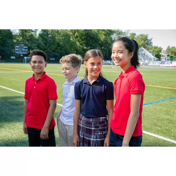French Toast Girls' Short Sleeve Picot Collar Polo School Uniform Shirt 