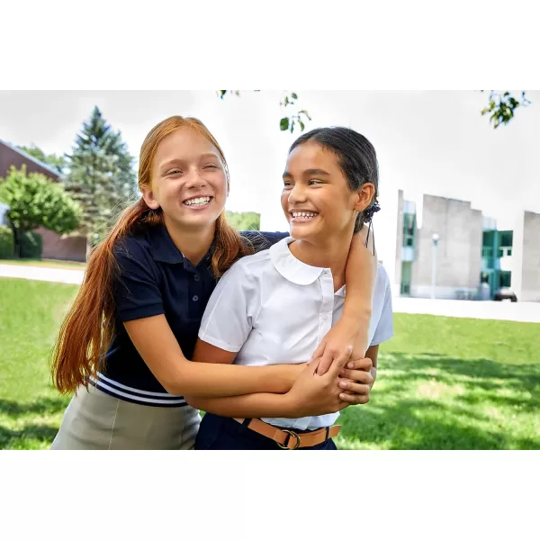 French Toast Girls' Short Sleeve Picot Collar Polo School Uniform Shirt 