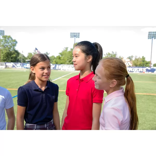 French Toast Girls' Short Sleeve Picot Collar Polo School Uniform Shirt 