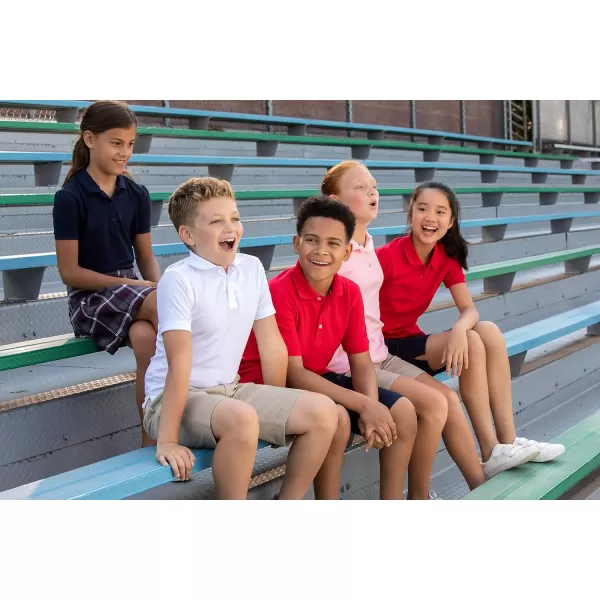 French Toast Girls' Short Sleeve Picot Collar Polo School Uniform Shirt 