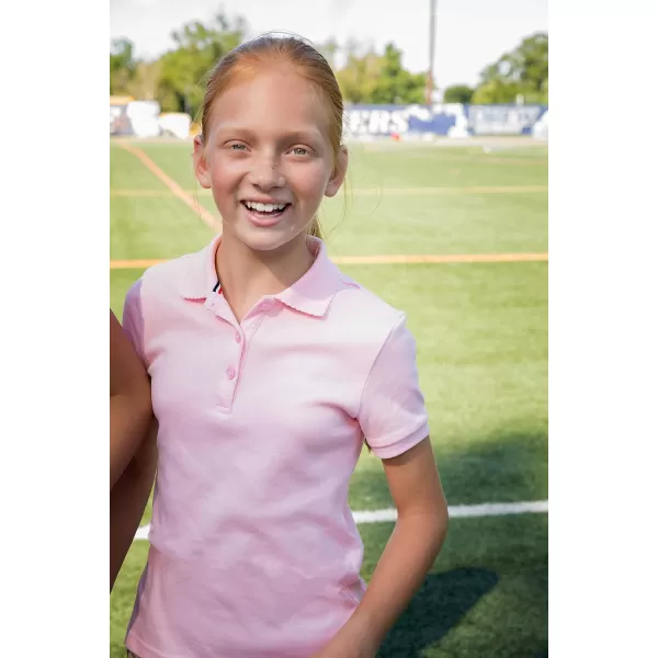 French Toast Girls' Short Sleeve Picot Collar Polo School Uniform Shirt 