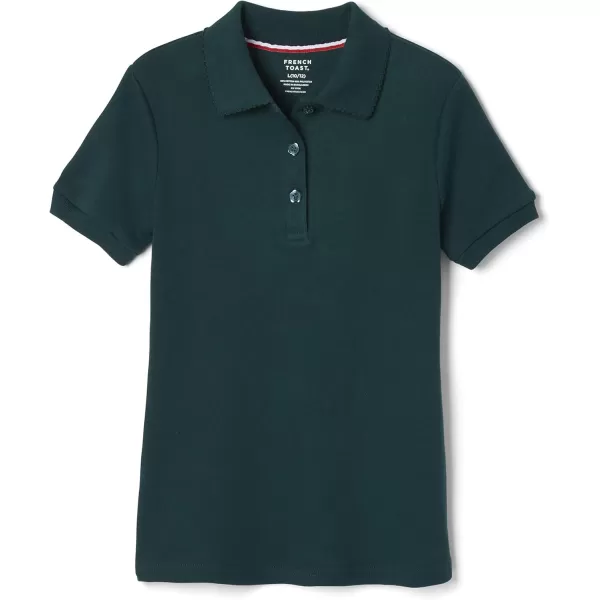 French Toast Girls' Short Sleeve Picot Collar Polo School Uniform Shirt 