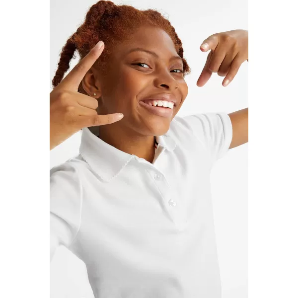 French Toast Girls' Short Sleeve Picot Collar Polo School Uniform Shirt 