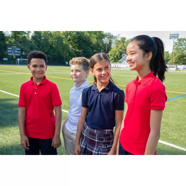 French Toast Girls' Short Sleeve Picot Collar Polo School Uniform Shirt 