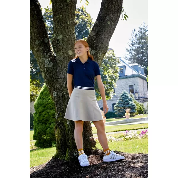 French Toast Girls' Short Sleeve Picot Collar Polo School Uniform Shirt 