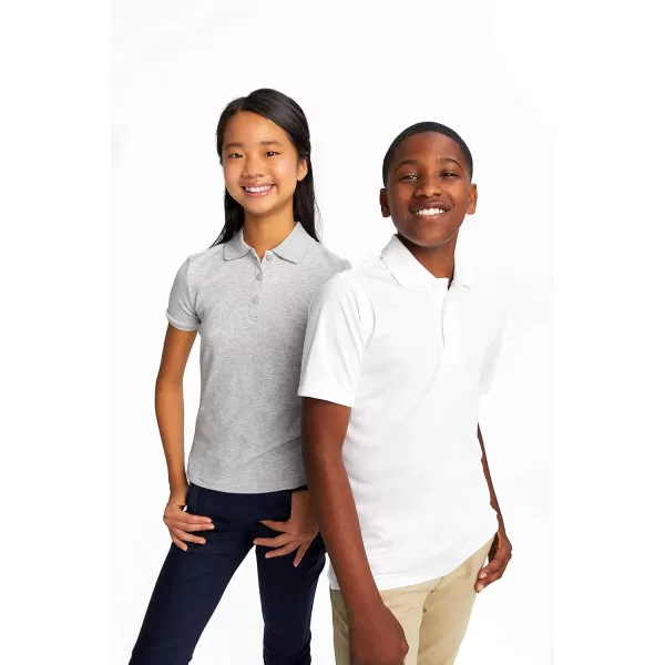 French Toast Girls' Short Sleeve Picot Collar Polo School Uniform Shirt 