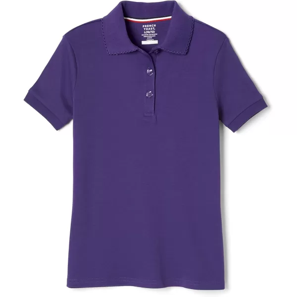 French Toast Girls' Short Sleeve Picot Collar Polo School Uniform Shirt 