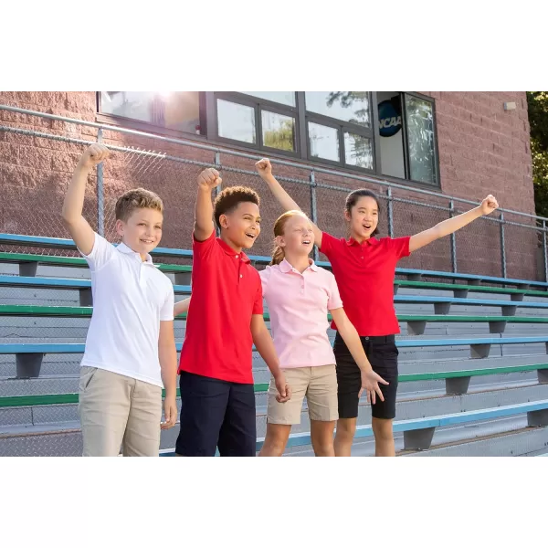 French Toast Girls' Short Sleeve Picot Collar Polo School Uniform Shirt 