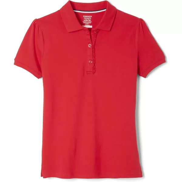 French Toast Girls' Short Sleeve Ruffle Polo