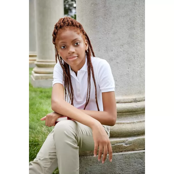 French Toast Girls' Short Sleeve Stretch Pique Polo Shirt