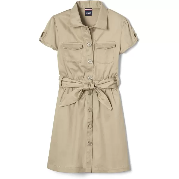 French Toast Girls' Twill Safari Shirtdress