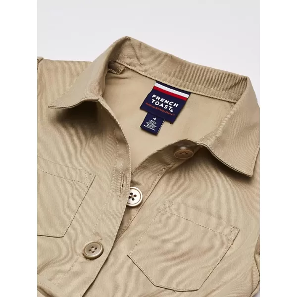 French Toast Girls' Twill Safari Shirtdress