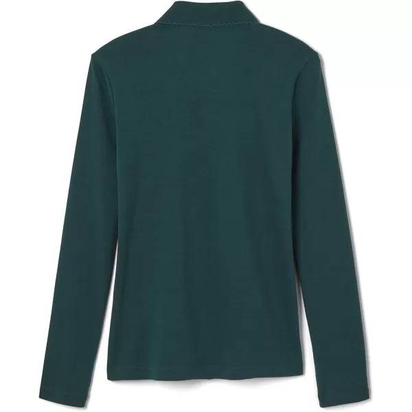 French Toast Girls' Uniform Long Sleeve Polo with Picot Collar 