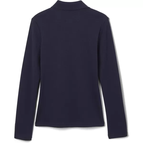 French Toast Girls' Uniform Long Sleeve Polo with Picot Collar 
