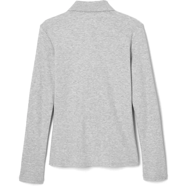 French Toast Girls' Uniform Long Sleeve Polo with Picot Collar 