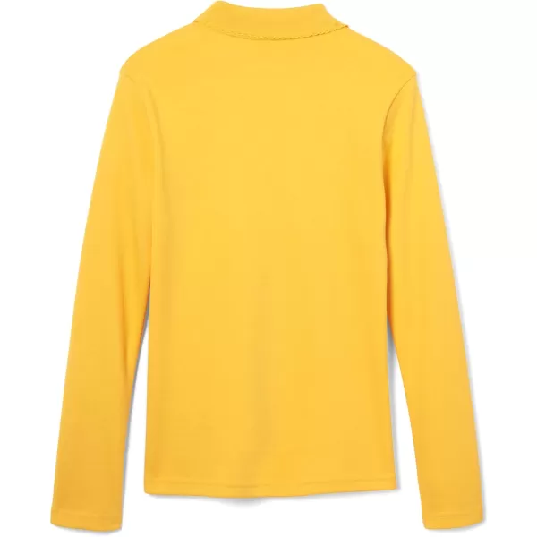 French Toast Girls' Uniform Long Sleeve Polo with Picot Collar 