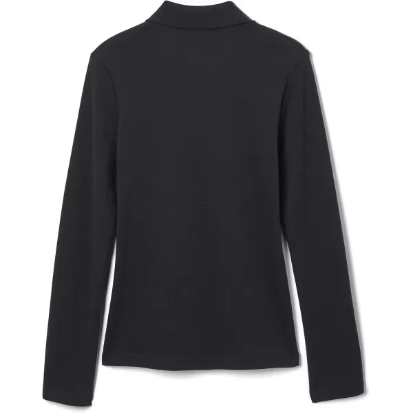 French Toast Girls' Uniform Long Sleeve Polo with Picot Collar 