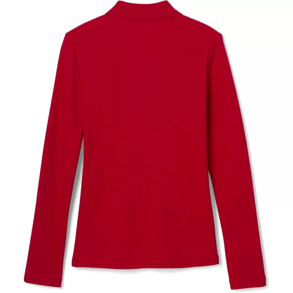 French Toast Girls' Uniform Long Sleeve Polo with Picot Collar 
