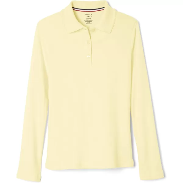 French Toast Girls' Uniform Long Sleeve Polo with Picot Collar 