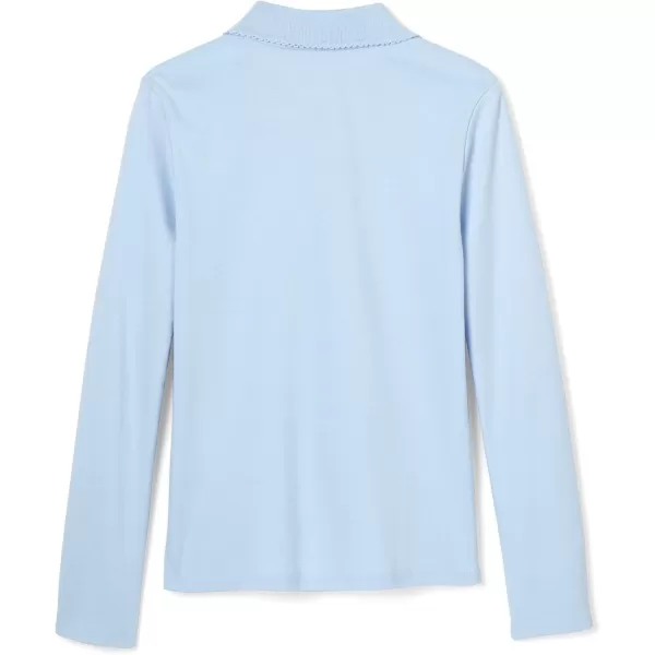 French Toast Girls' Uniform Long Sleeve Polo with Picot Collar 