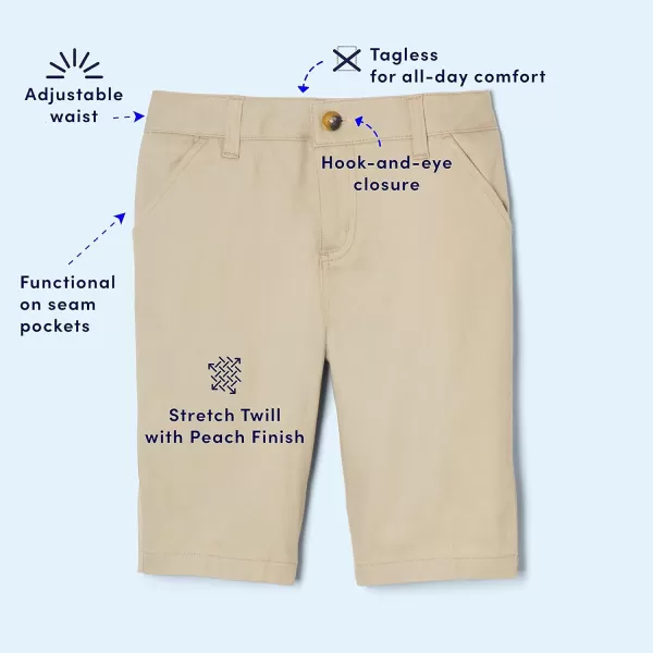 French Toast Women's Adjustable Waist Stretch Twill Bermuda Short