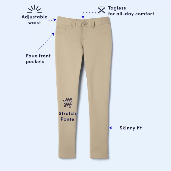 French Toast Women's Junior's Skinny Fit Stretch Ponte Pant