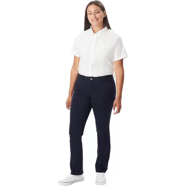 French Toast Women's Oxford Button-Down Collar Blouse with Short Sleeves