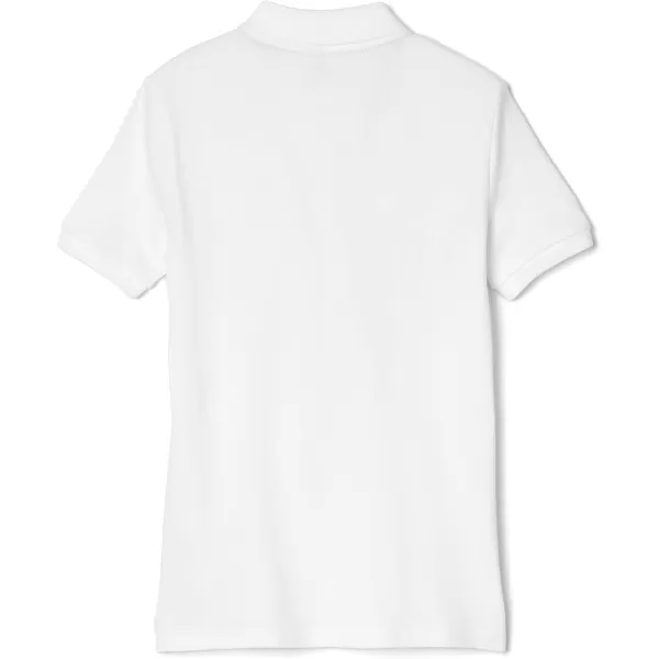 French Toast Women's Short Sleeve Stretch Pique Polo Shirt , White, Large