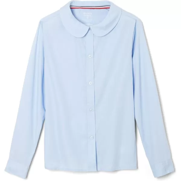 French Toast Girls' Long Sleeve Woven Shirt with Peter Pan Collar 