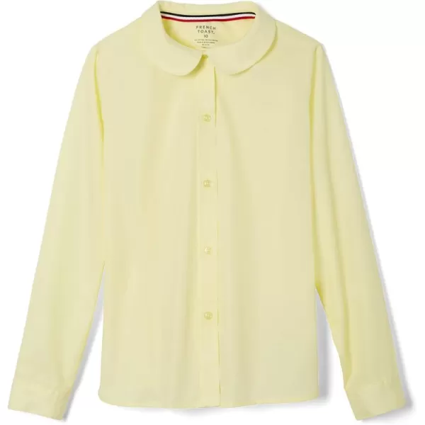 French Toast Girls' Long Sleeve Woven Shirt with Peter Pan Collar 