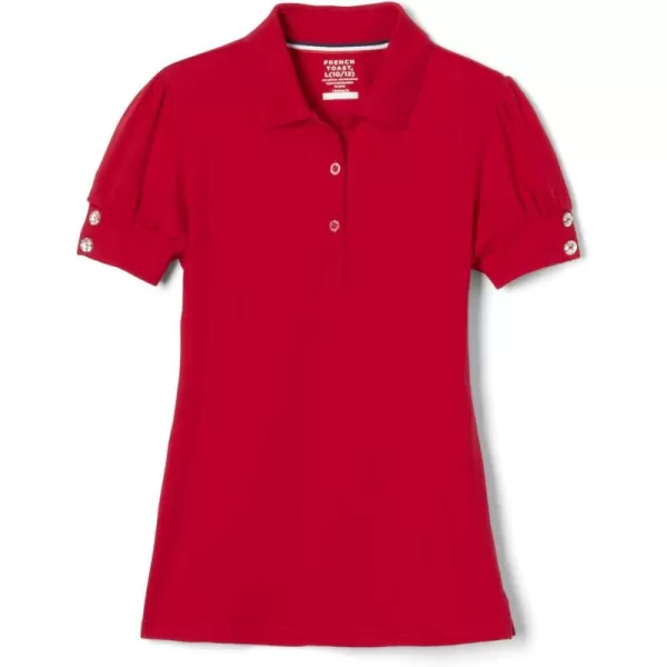 French Toast Girls Plus Size' Puff Sleeve Double Button Polo