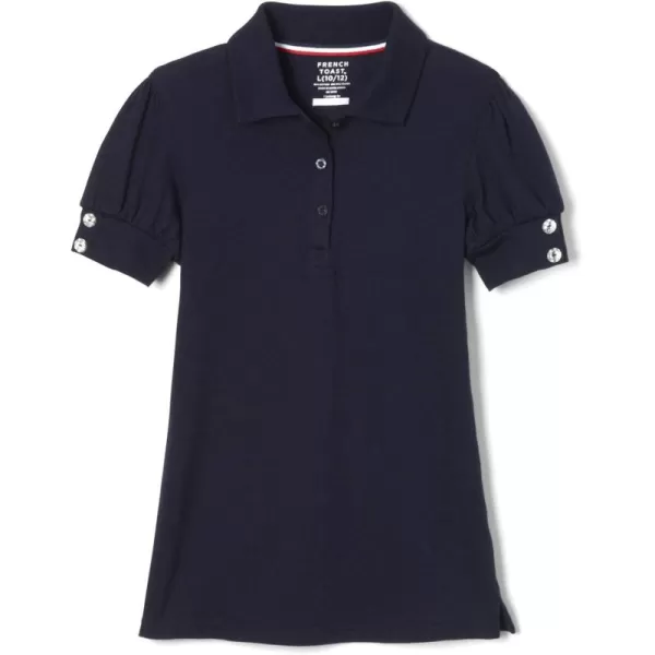 French Toast Girls Plus Size' Puff Sleeve Double Button Polo