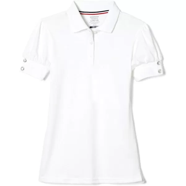 French Toast Girls Plus Size' Puff Sleeve Double Button Polo