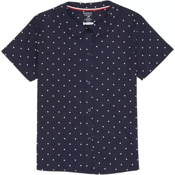 French Toast Girl's Short Sleeve Peter Pan Collar Blouse 