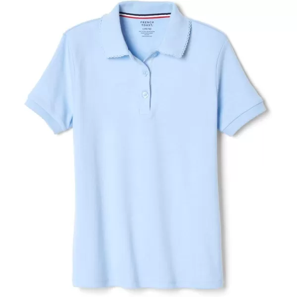 French Toast Girls' Short Sleeve Picot Collar Polo School Uniform Shirt 