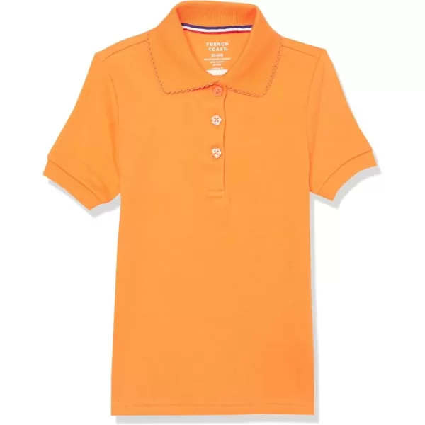 French Toast Girls' Short Sleeve Picot Collar Polo School Uniform Shirt 