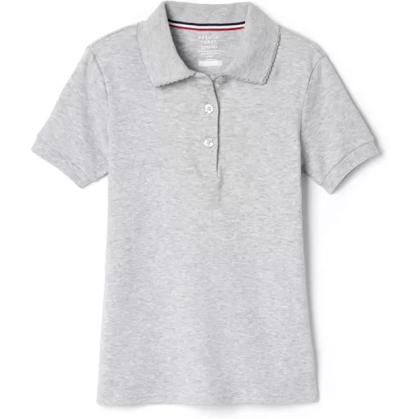 French Toast Girls' Short Sleeve Picot Collar Polo School Uniform Shirt 