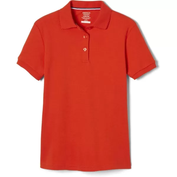 French Toast Girls' Short Sleeve Picot Collar Polo School Uniform Shirt 