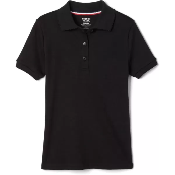 French Toast Girls' Short Sleeve Picot Collar Polo School Uniform Shirt 