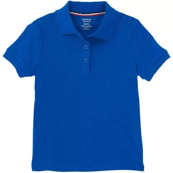 French Toast Girls' Short Sleeve Picot Collar Polo School Uniform Shirt 