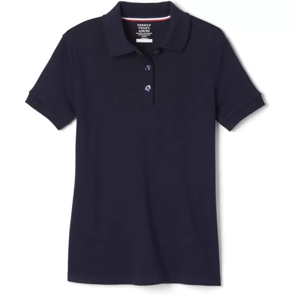 French Toast Girls' Short Sleeve Picot Collar Polo School Uniform Shirt 