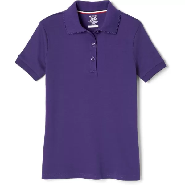 French Toast Girls' Short Sleeve Picot Collar Polo School Uniform Shirt 