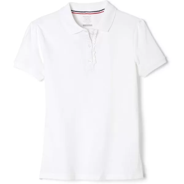 French Toast Girls' Short Sleeve Ruffle Polo