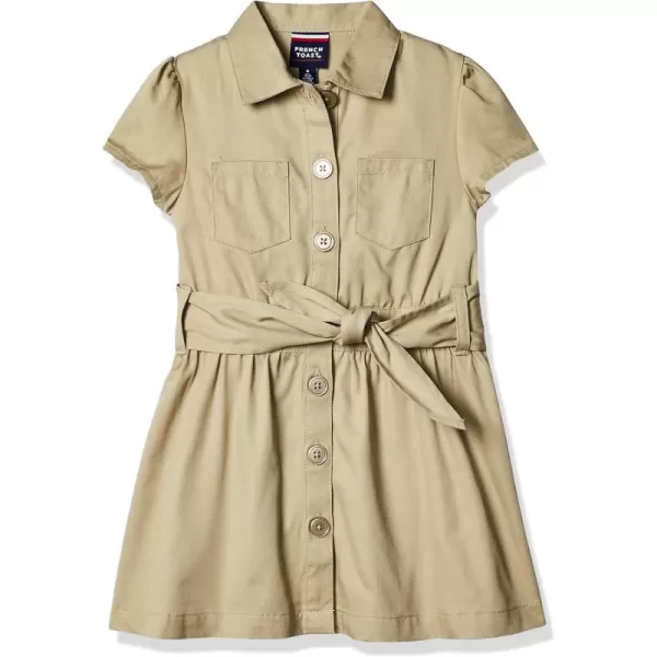 French Toast Girls' Twill Safari Shirtdress