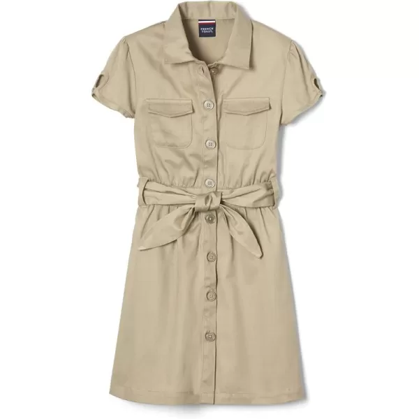 French Toast Girls' Twill Safari Shirtdress