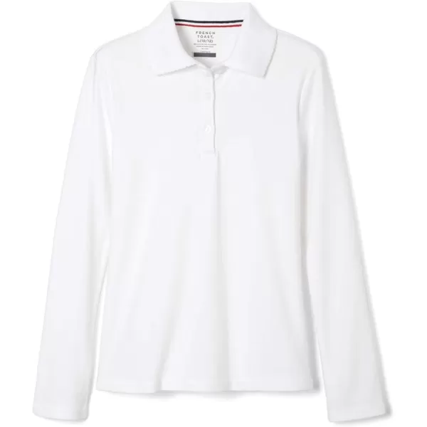 French Toast Girls' Uniform Long Sleeve Polo with Picot Collar 