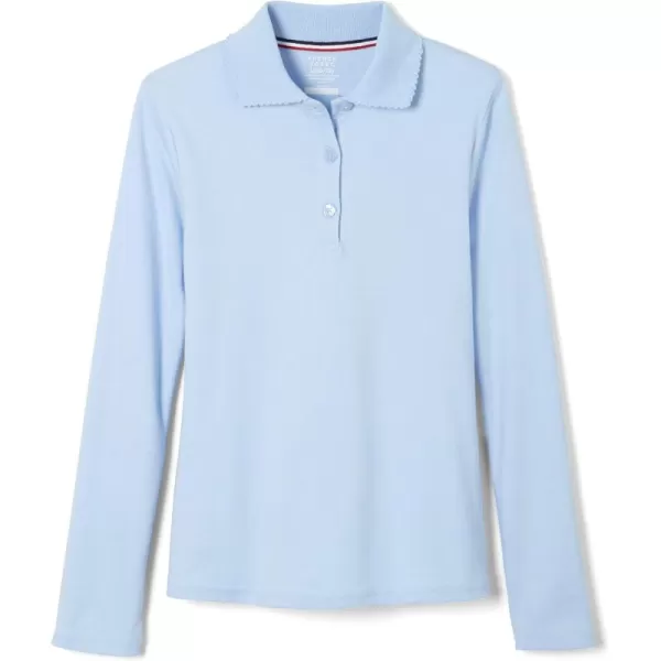 French Toast Girls' Uniform Long Sleeve Polo with Picot Collar 