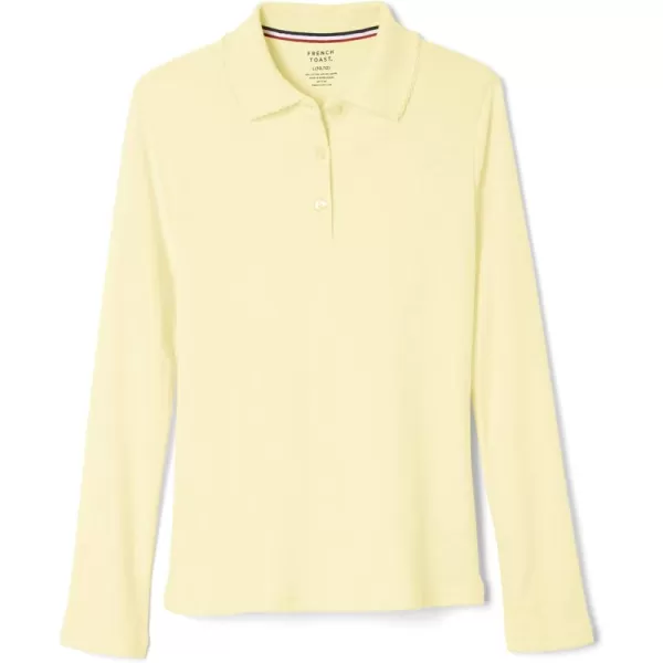 French Toast Girls' Uniform Long Sleeve Polo with Picot Collar 